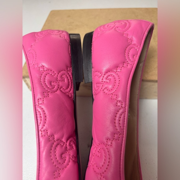 Women’s Gucci Pink Quilted  Nappa Leather Ballet Flats/Shoes Sz 39.5 / US 9.5 - Picture 6 of 14
